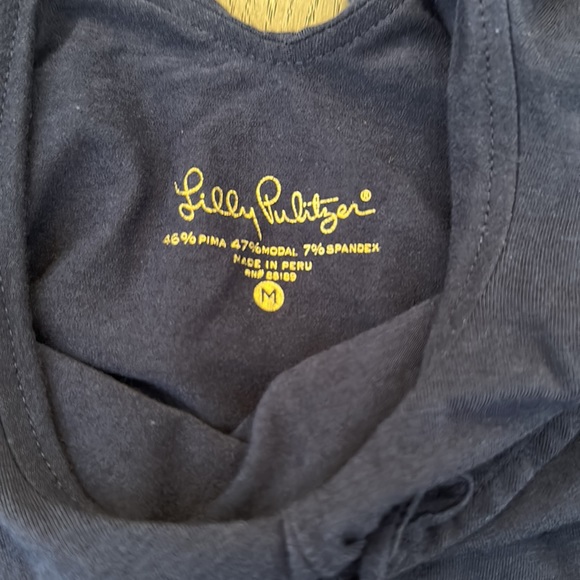 SOLD Pulitzer Lot of 3 Medium Cotton Tank Tops Navy and White - Picture 6 of 7